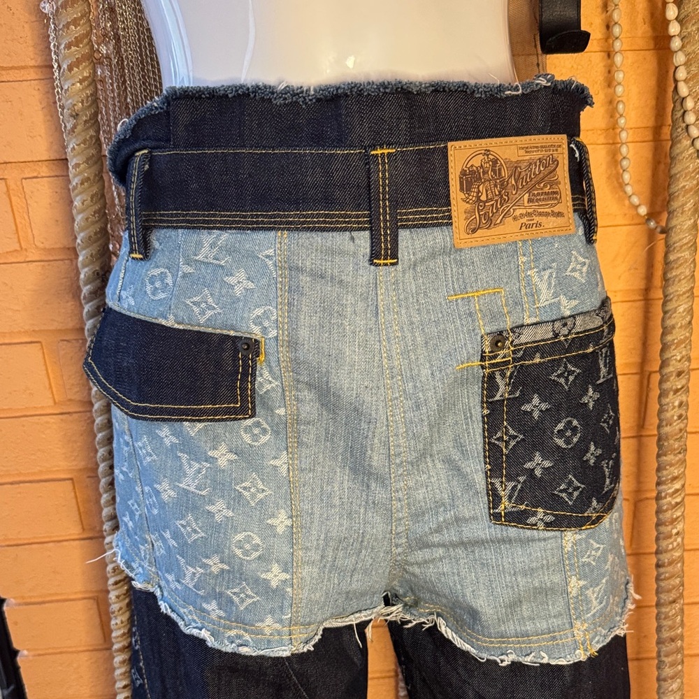 Patchwork Denim Lv Monogram Capris - image 7